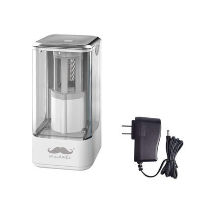 Auto-Stop Electric Pencil Sharpener, White - Moustache@