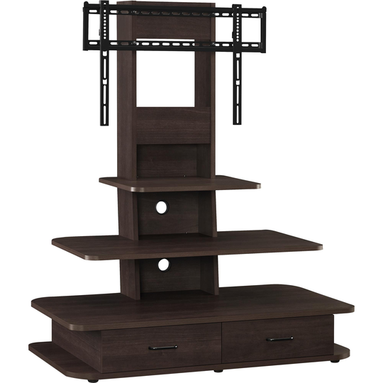 Ameriwood Home Galaxy TV Stand - Mount and Drawers for TVs up to 70" -Brown