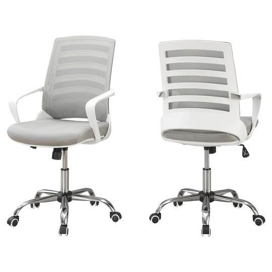 Monarch Specialties Monarch Contemporary Mesh Office Chair - White/Grey