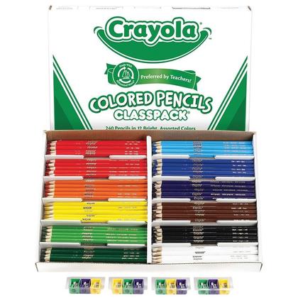 Crayola Classpack® Colouring Pencils, 240 pencils in 12 bright, assorted colours, 425819