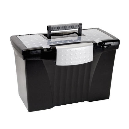 Storex® Portable File Box, Legal/Letter, 17-1/8"L x 9-5/8"W x 11"H