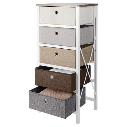 Five Drawer Storage Organizer Unit For Closet Bedroom Livingroom Entryway MDF Pine Frame