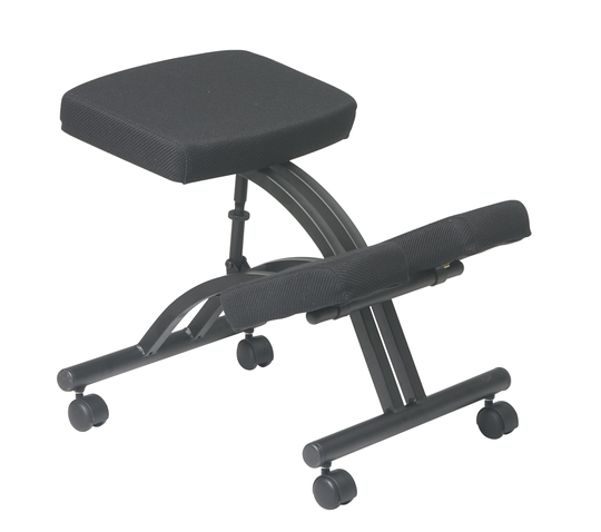 Work Smartâ„¢ 28.00-in x 17.00-in Black Ergonomic Knee Chair