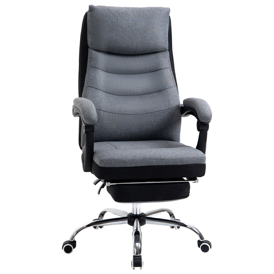 Vinsetto Grey/Black Contemporary Ergonomic Adjustable Height Swivel Desk Chair with Footrest