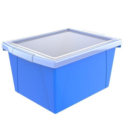 Storex® 4 Gallon/15 L, Classroom Storage Bin with Lid, 13.625"L x11.25"W x 7.87"H