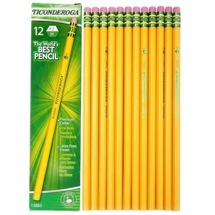 Dixon Ticonderoga@ Wood-Case Pencil, 12/Box, Yellow - H 310714