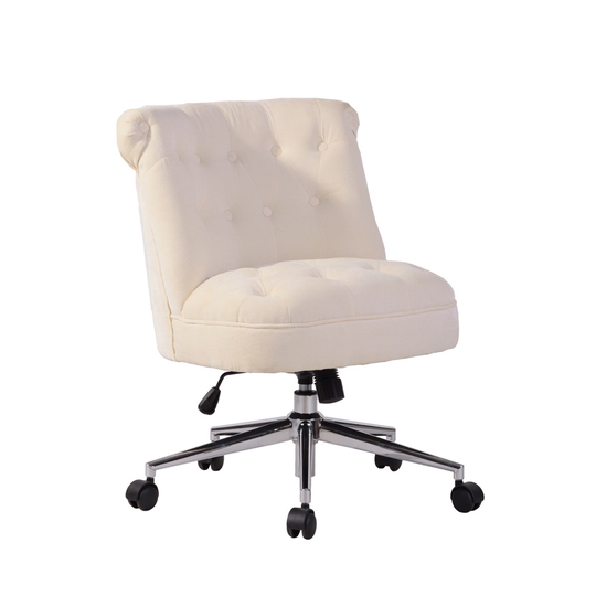 Homycasa Jaren Beige Contemporary Ergonomic Adjustable Height Swivel Desk Chair