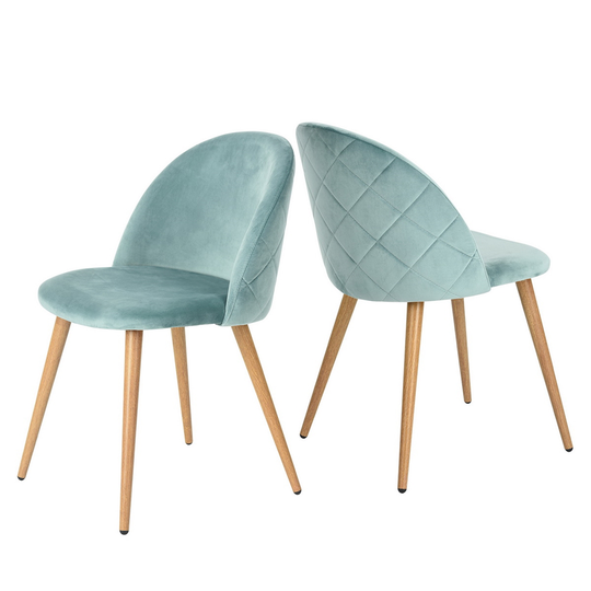 Homycasa Zomba Diamond Contemporary Velvet Side Chair - Green - Set of 2