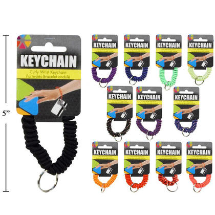 Coil Bracelet Curly Wrist Keychain Spiral Spring, 1 Randomized Color Per Pack