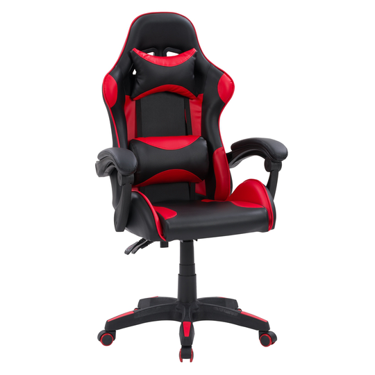 CorLiving Ravagers Black and Red Contemporary Ergonomic Adjustable Height Swivel Headrest Chair