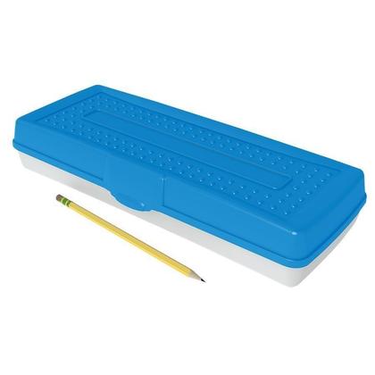 Storex@ plastique durable couvercle opaque pencil box - fond clair, 13,5 x 5,6 x 2,5" 339424