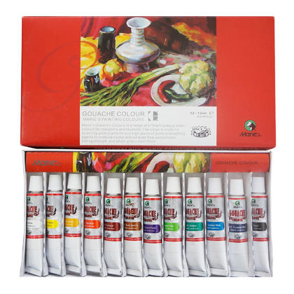 Marie's Gouache Color Setï¼?12ml Tubes - 12 Assorted Colors/Box