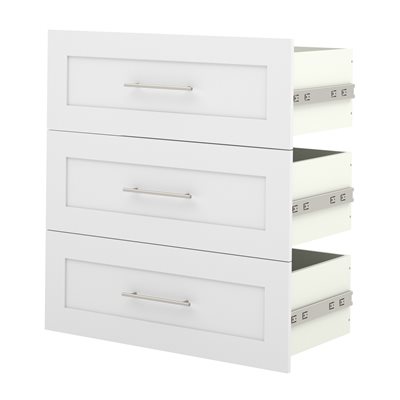 Bestar Pur Collection 32-in White 3-Drawer Storage Unit