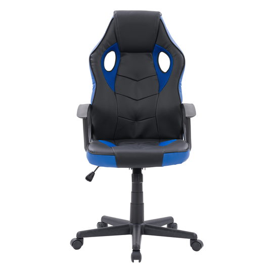 CorLiving Mad Dog Black and Blue Ergonomic Adjustable Height Swivel Desk Chair