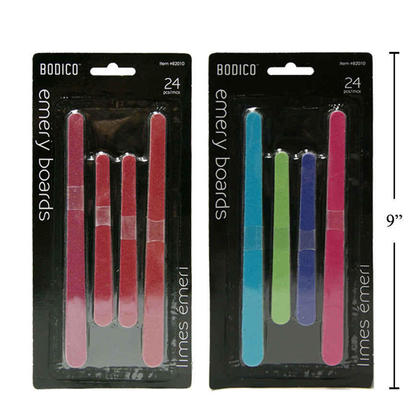 24pcs Nail Files Emery Boards Manicure Tools, 4.5" & 6.5", 1 Randomized Color Per Pack