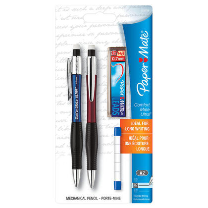 Paper Mate@ ComfortMate Ultra Mechanical Pencil Starter Set, 0.7mm, 2 / Pack 782839