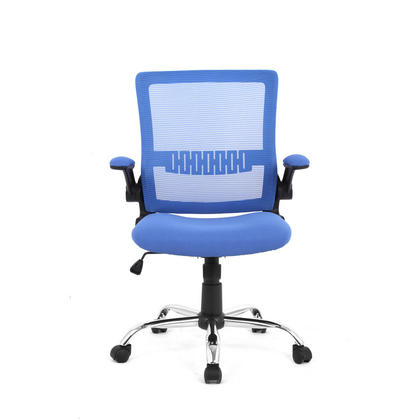 Colorful Mesh Office Chairs with Flip Up Arms , Mid Back - Moustache@ - Blue