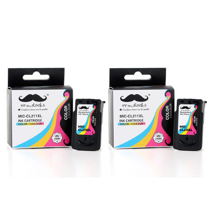 Compatible Canon CL-211XL Color Ink Cartridge High Yield by Moustache - 2/Pack