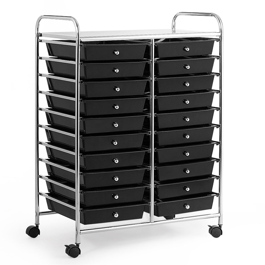 Costway Black 20-Drawer Storage Cart