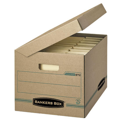 Bankers Box@ Enviro Stor Letter/Legal Size Basic-Duty Attached-Lid Storage Box, 5/Pack (00872-05)