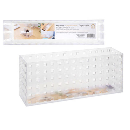 Rectangle Organize Basket, PP Bag+ Color Paper - 11" x 2.75" x 4.75"