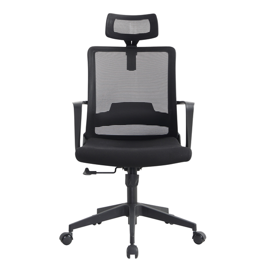 FM Furniture Townsville Black Contemporary Ergonomic Adjustable Height Swivel Desk Chair