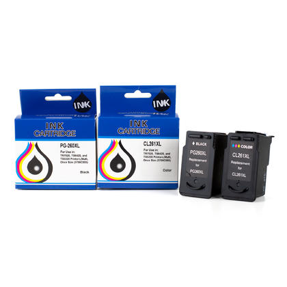 Compatible Canon PG-260XL 3706C001 Black and CL-261XL 3724C001 Tri-color Ink Cartridge Combo