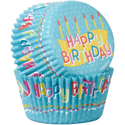 Colorful Happy Birthday Cupcake Liners, 50-Count, 2" dia - Wilton