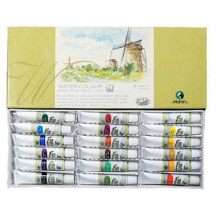 Marie's Watercolor Set, 12ml Tubes - 18 Assorted Colors/Box