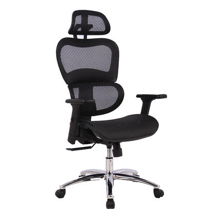 Executive Office Chair with Suspension Mesh Seat and Ergonomic Design by Moustache, Black