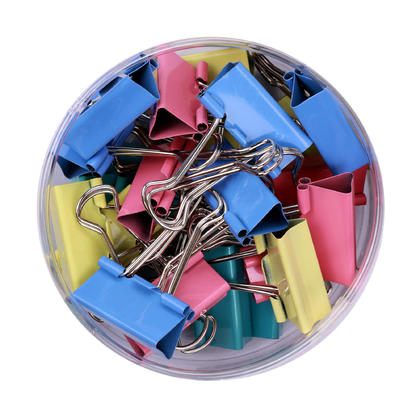 Assorted Color Medium Binder Clips, 1-1/4" (32mm), 24 pcs/Box - Moustache@