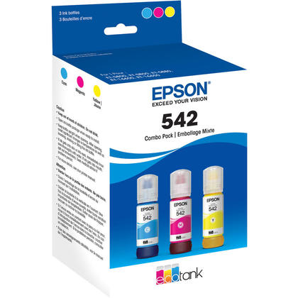 Epson T542 T542520-S Multi-Color Ink Bottle Combo Extra High Yield C/M/Y
