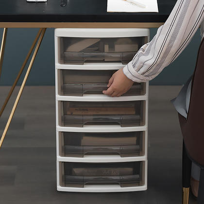 5-Drawer Plastic File Storage Cart