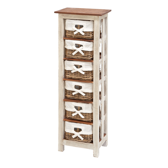 Grayson Lane White Mahogany 6-Drawer Storage Chest