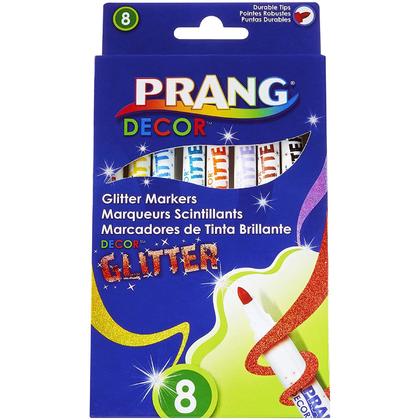 Prang Decor Glitter Art Markers, Fine Tip, 8-Color Set