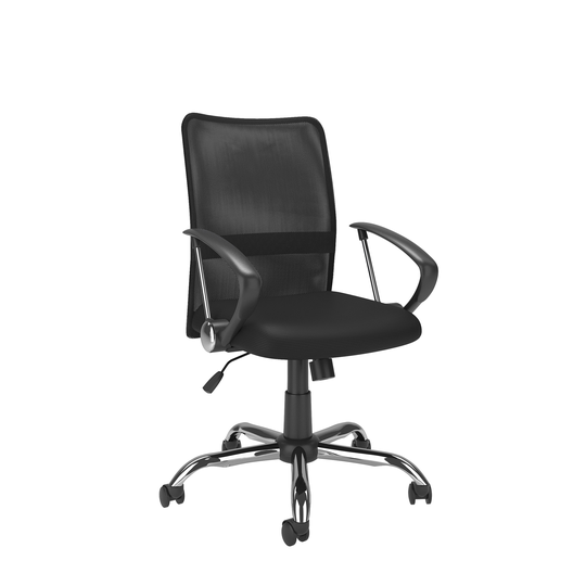 CorLiving 20.00-in x 19.00-in Contoured Black Mesh Back Office Chair