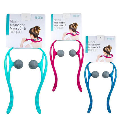 Neck & Shoulder Massager for Stiff Neck, Roller Ball, U Shaped, Manual, 1 randomized color per pack