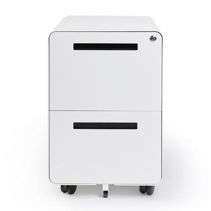 2-Drawer Steel Mobile File Cabinet with Lock - Moustache® - White