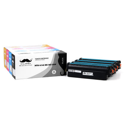 Compatible HP Color LaserJet Pro M454dw cartouches de toner de Moustache, noir/cyan/magenta/jaune ensemble de 4 paquet, sans puce - grande capacite