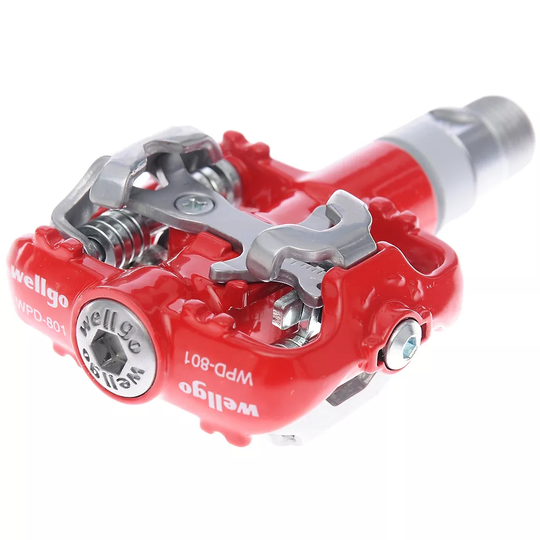 Wellgo WPD801 SPD Clipless MTB Pedals - Red