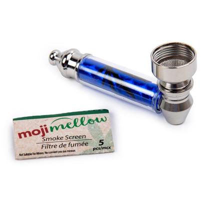 Moji Mellow,Metal Pipe, 5-PC Screen Slide blister, 1 Randomized Color Per Pack