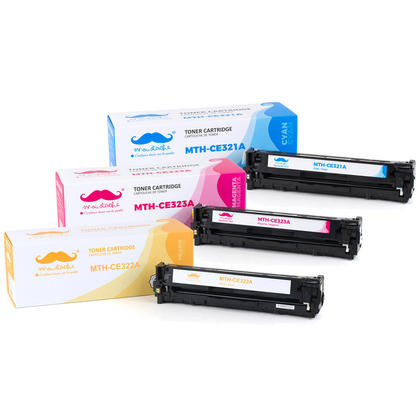 Compatible HP 128A Toner Cartridge Color Combo C/M/Y - Moustache