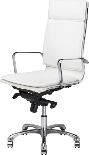 Carlo Office Chair (White with Silver Base)