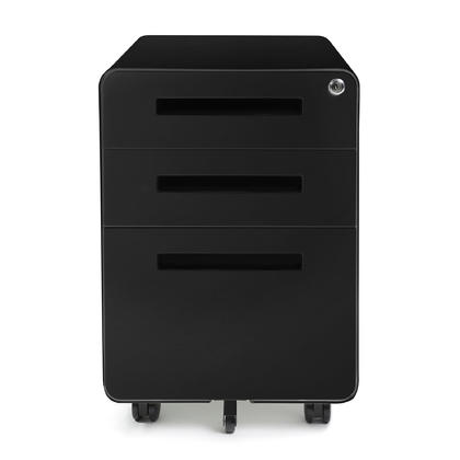 3-Drawer Steel Mobile Pedestal File Cabinet with Lock - Moustache®