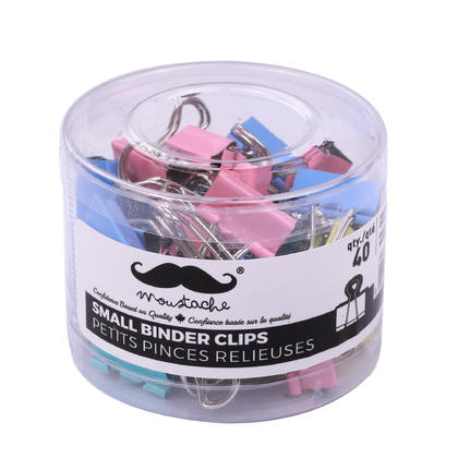 Assorted Color Binder Clips, 1" (25mm), 48 pcs/Box - Moustache@
