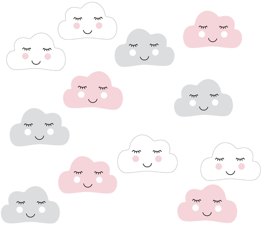WallPops Head In The Clouds Wall Art Kit