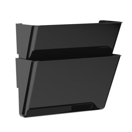 Storex® Snap and Stack Wall Pockets Files - Black, Set of 2 files, Letter Size