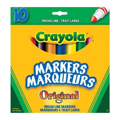 Crayola@ Original Broad Line Colors Markers - 10 Colours 120121