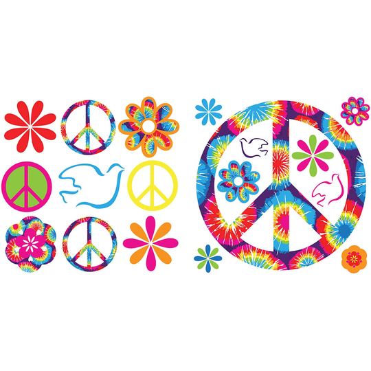 WallPops Tie Dye Peace Self-Adhesive Wall Sticker - 26-in x 26-in