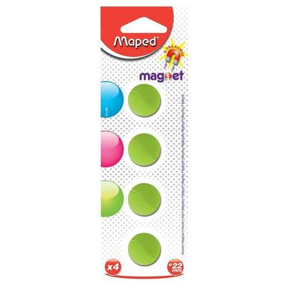 Maped@ Round Magnets with Assorted Colors - 22mm (Package of 4) 164202
